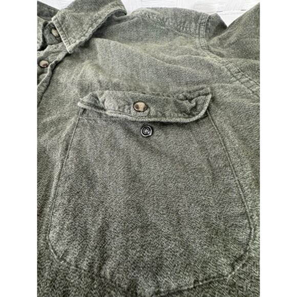 "Flyshacker" 100% Cotton Long Sleeve Button Up Shirt SZ L BROKEN SNAP - Picture 4 of 9